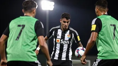 A photorealistic image of a young, anonymous Brazilian midfielder in a Newcastle United jersey, with the number 7 on the...