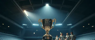 A lone Newcastle United midfielder in black and white striped kit, sprinting down a rain-slicked Premier League pitch...