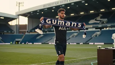 A hyper-realistic editorial shot of a lone forward sprinting down a sun-lit Premier League pitch, grass blades glistening...